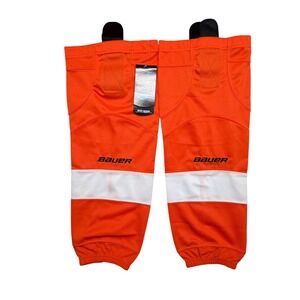 Bauer 800 Series Youth L/XL Hockey Socks Orange White Striped 1045669 NWT